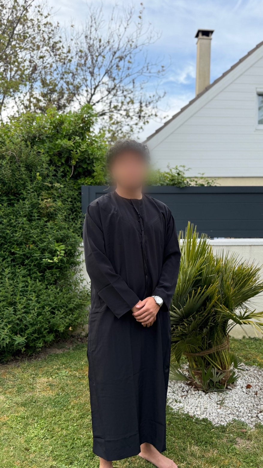 Qamis Émirati Noir Profond